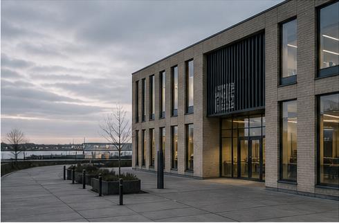 Konceptuelt moderne dansk kontormiljø